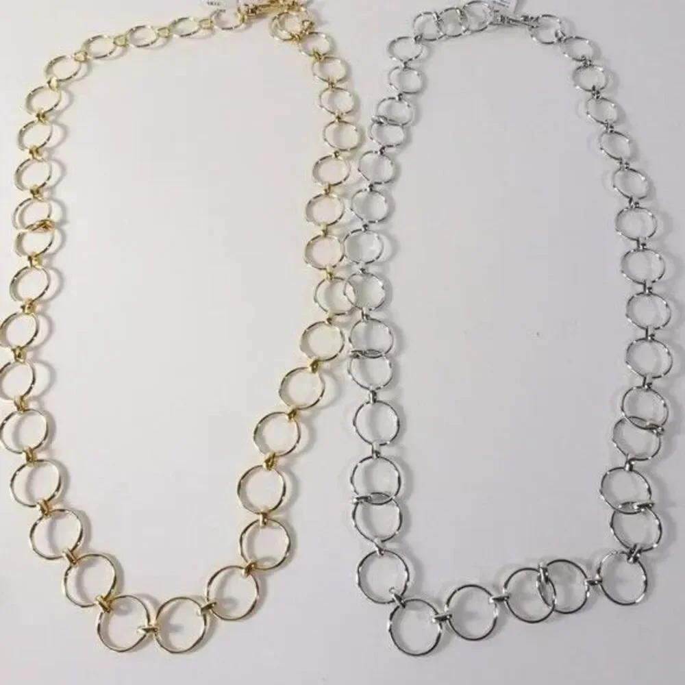 Urban Outfitters Women's Circle Chain Belt Silver NWT 50  Silver M/L